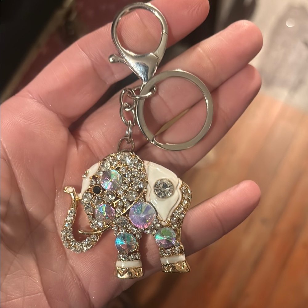 Betsey Johnson Gold and Silver Elephant Key Holder